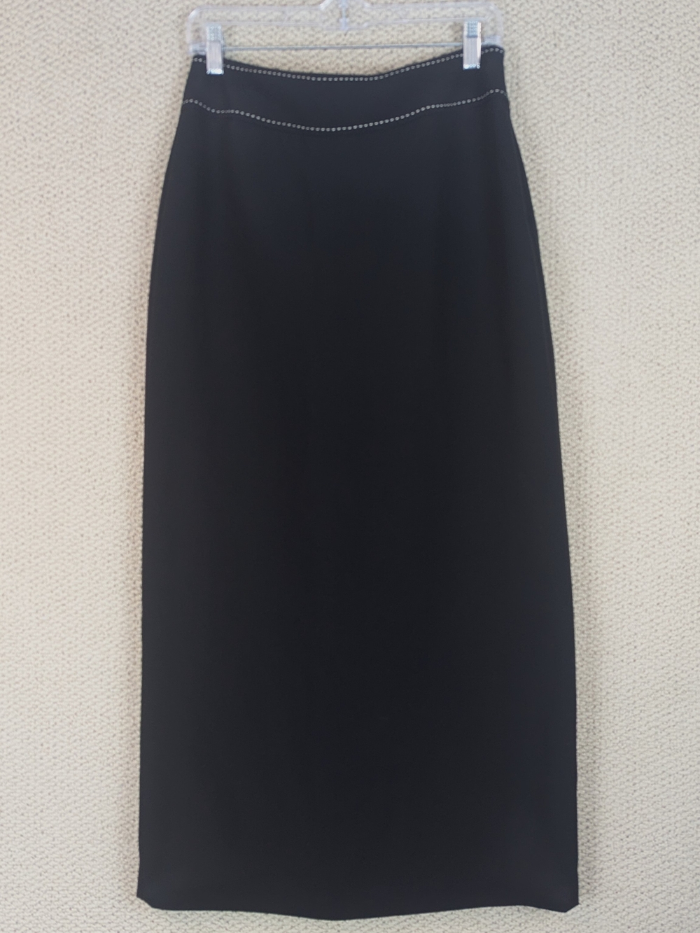 Apostrophe Black Maxi Straight Pencil Skirt Sz 8 Lined Back Slit Elegant Career